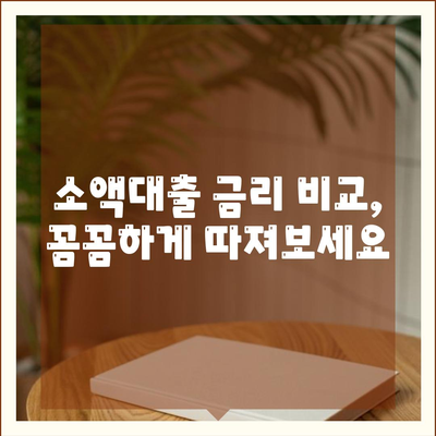 소액대출 알아보기| 필수 지식 & 주의 사항 | 신용등급, 금리 비교, 대출 조건, 주의해야 할 점