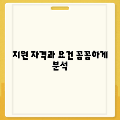 지원 자격과 요건 꼼꼼하게 분석