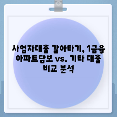 사업자대출 갈아타기 1금융 은행 아파트담보 활용 가이드| 가계자금 마련 & 수수료 최소화 | 사업자대출, 아파트담보대출, 1금융, 수수료 비교