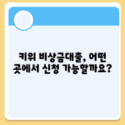 키위 비상금대출, 급할 때 어디서 얼마나 빌릴 수 있을까요? | 비상금 대출, 소액 대출, 신용대출, 한도, 금리