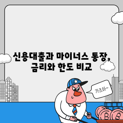 신용대출 vs 마이너스 통장| 나에게 맞는 선택은? | 신용대출 비교, 마이너스 통장 장단점, 금리 비교, 한도 비교