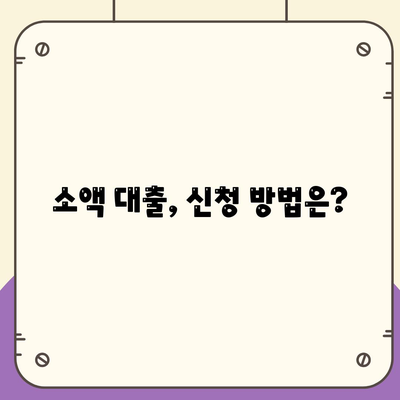 소액 대출, 신청 방법은?