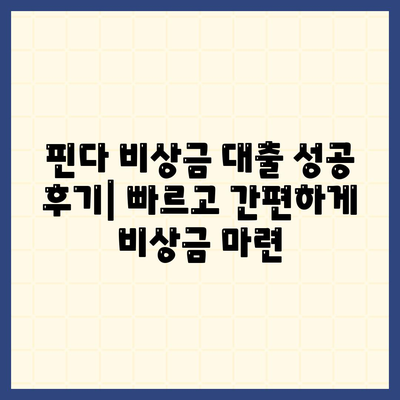 타 곳에서 거절당했지만 핀다 비상금 대출은 됐어요! | 핀다 비상금 대출 후기, 대출 성공 후기, 비상금 마련