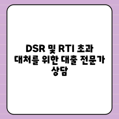 DSR 및 RTI 초과 대처를 위한 대출 전문가 상담