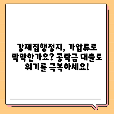 강제집행정지 & 가압류, 막막한 상황 해결! 공탁금 대출로 숨통 트세요 | 법률, 재산 보호, 금융 지원