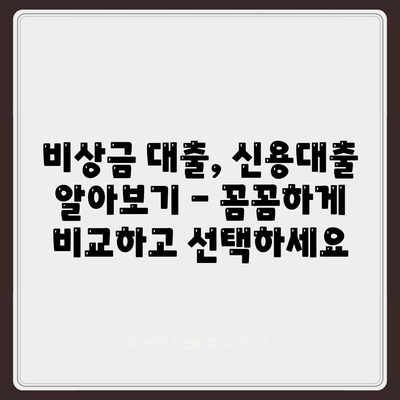 급할 때 든든한 지원군! 비상금 대출 쉽고 빠르게 알아보기 | 비상금, 대출, 신용대출, 저금리, 빠른 승인