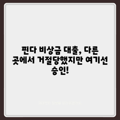 타 곳에서 거절당했지만 핀다 비상금 대출은 됐어요! | 핀다 비상금 대출 후기, 대출 성공 후기, 비상금 마련