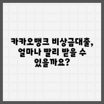 카카오뱅크 비상금대출 후기| 실제 이용자들의 생생한 경험 공유 | 비상금, 대출 후기, 금리, 한도, 장단점