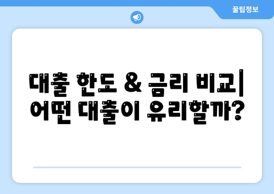 3가지 금융 대출 한도 & 금리 비교| 한눈에 보는 가이드 | 신용대출, 주택담보대출, 사업자대출