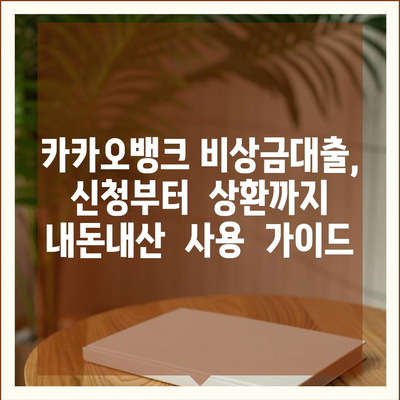 카카오뱅크 비상금대출 후기| 급할 때 유용한  내돈내산 사용 후기 | 비상금, 대출, 금리, 후기, 장단점, 추천