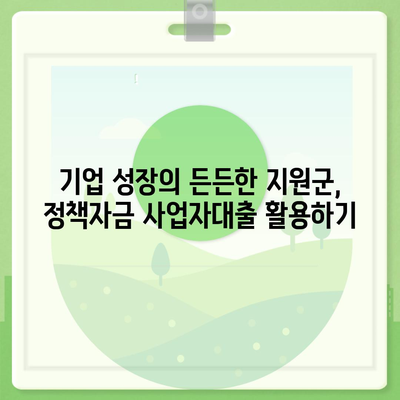 정책자금 사업자대출, 성공적인 사업 확장의 지름길 | 정책자금, 사업자대출, 자금조달, 기업성장