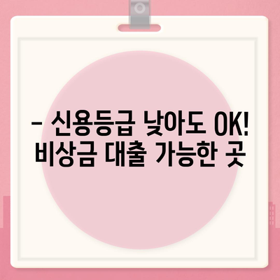 급할 때 쓸 수 있는! 비상금 대출 가능한 곳 추천 |  빠른 대출, 저금리 대출, 신용대출