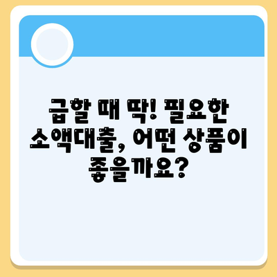 소액대출 가이드| 급할 때 유용한 5가지 대출 상품 비교분석 | 소액대출, 비상금, 신용대출, 저신용자대출, 빠른대출