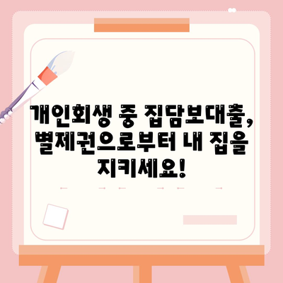 개인회생 중 집담보대출, 별제권으로부터 내 집 지키는 방법 | 개인회생, 집담보대출, 별제권, 부채 해결