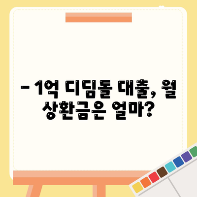 1억 디딤돌 대출 이자 계산, 이렇게 해보세요! | 디딤돌 대출, 이자 계산, 금융 정보, 대출 상환