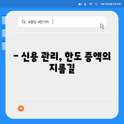 신용카드 한도, 제대로 인정받는 꿀팁! | 신용카드, 한도 증액, 신용 관리, 카드 발급