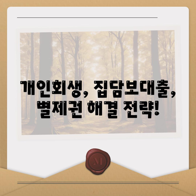 개인회생 중 집담보대출, 별제권으로부터 내 집 지키는 방법 | 개인회생, 집담보대출, 별제권, 부채 해결