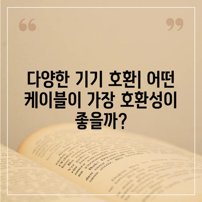 스마트폰 케이블 종류별 특징 & 장단점 비교 가이드 | 충전 속도, 내구성, 호환성, 추천