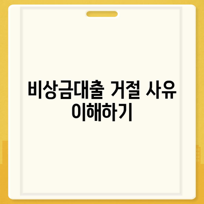 비상금대출 거절 시 대처 방법과 증거 수집 팁 | 비상금대출, 금융상담, 신용관리