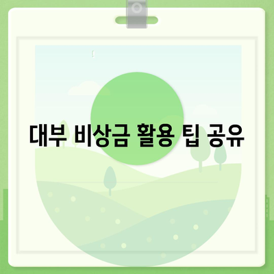 대부 비상금대출 이용 방법과 필수 체크리스트 | 비상금, 금융, 대출 가이드