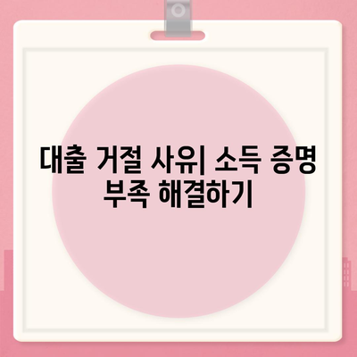 대출 거절 사유와 해결책 | 금융, 대출, 신용 점수, 대출 신청 팁