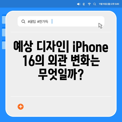 iPhone 16 출시일, 예상 디자인 및 스펙, 1차 출시국