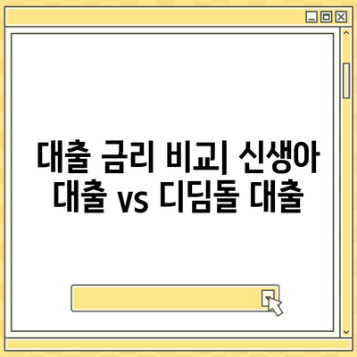 최저 금리 신생아 대출 vs 디딤돌 대출| 어떤 대출이 더 유리할까? | 대출 비교, 금리, 신생아 대출