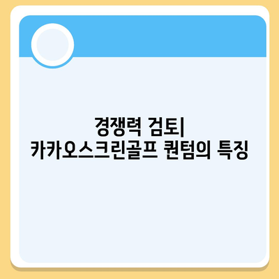 카카오스크린골프 퀀텀 | 비용, 경쟁력, 장단점 알아보기