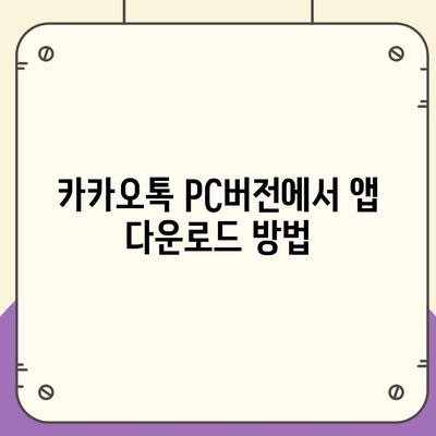 카카오톡 pc버전 스토어