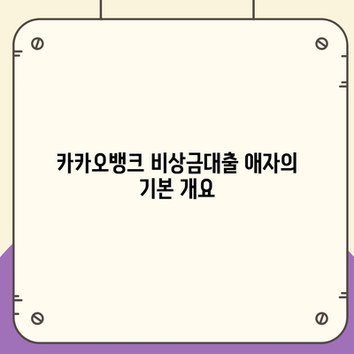 카카오뱅크 비상금대출 애자