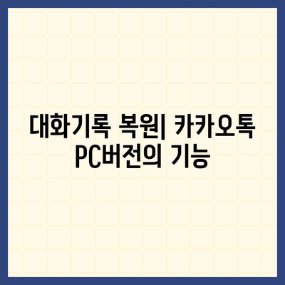 카카오톡 pc버전 대화기록