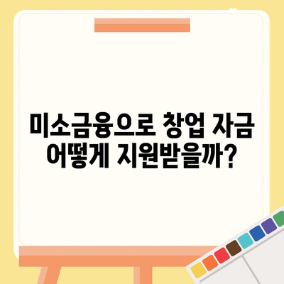 미소금융 창업 운영 자금대출의 중요 사항과 햇살론 비교 가이드 | 창업자 대출, 금융 지원, 소상공인 대출