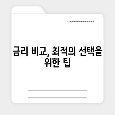 개인 신용대출 금리 및 한도 비교 | 맞춤형 대출 가이드, 최적 선택 팁