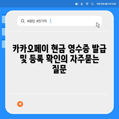 카카오페이 현금 영수증 발급 및 등록 확인