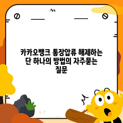 카카오뱅크 통장압류 해제하는 단 하나의 방법