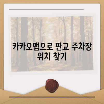 판교 현대백화점 주차난 해결책 | 카카오맵, 카카오T 활용