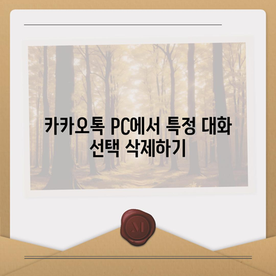 카카오톡 pc버전 대화삭제