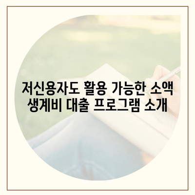 서민금융진흥원 소액 생계비 대출 저신용자 맞춤형 대환 및 특례보증 활용법 | 대출, 후기, 추가 지원, 금융 팁