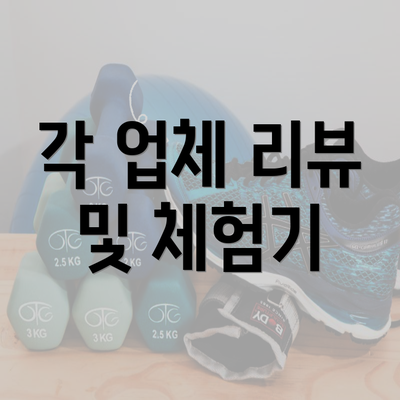 각 업체 리뷰 및 체험기