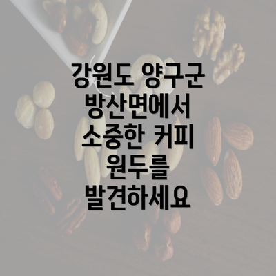 강원도 양구군 방산면에서 소중한 커피 원두를 발견하세요