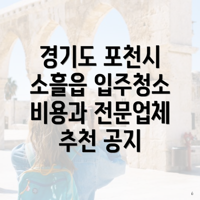 경기도 포천시 소흘읍 입주청소 비용과 전문업체 추천 공지