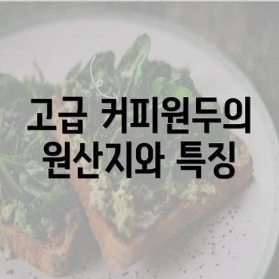 고급 커피원두의 원산지와 특징