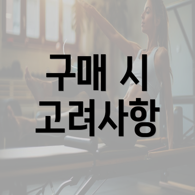 구매 시 고려사항