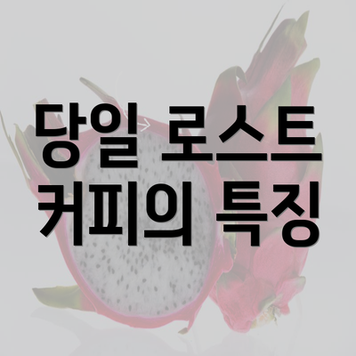 당일 로스트 커피의 특징