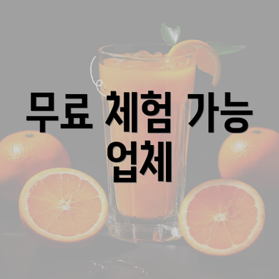 무료 체험 가능 업체