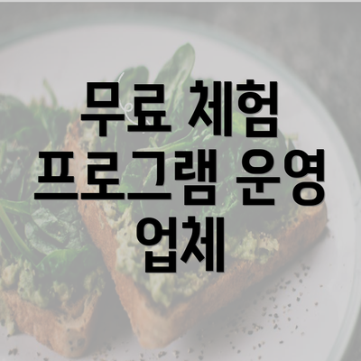 무료 체험 프로그램 운영 업체