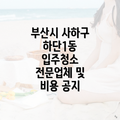 부산시 사하구 하단1동 입주청소 전문업체 및 비용 공지