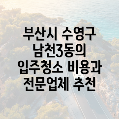 부산시 수영구 남천3동의 입주청소 비용과 전문업체 추천