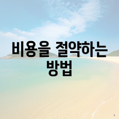 비용을 절약하는 방법