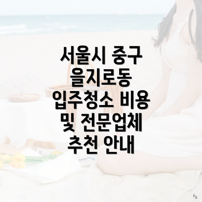 서울시 중구 을지로동 입주청소 비용 및 전문업체 추천 안내